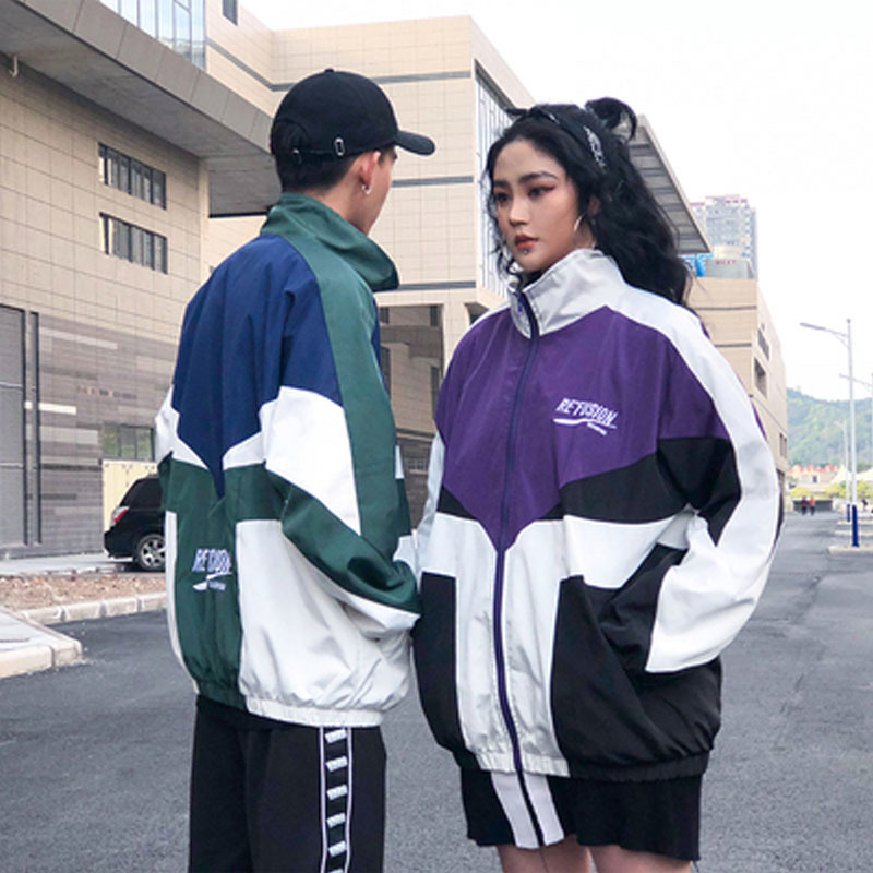 Men's Jackets Oversize Men's Patchwork Baseball Jackets Spring Autumn Harajuku Letter Printed Casual Thin Zipper College Style Couples Coats