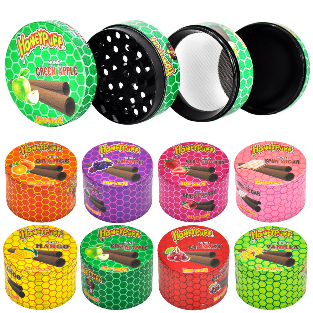 HONEYPUFF Zinc Alloy Smoking Tobacco Herb Grinder With Fruit Flavor 63MM 4 Piece bongs
HONEYPUFF Zinc Alloy Smoking Tobacco Herb Grinder With Fruit Flavor 63MM 4 Piece bongs