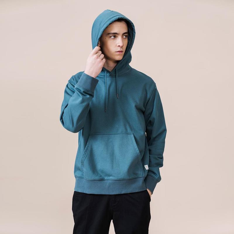 Men's Hoodies Sweatshirts Autumn Winter Hooded Men Thick 360g Fabric Solid Basic Quality Jogger Texture Pullovers 220826
