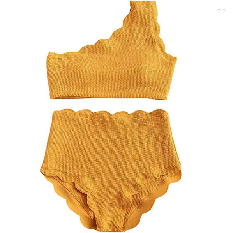 Bikinis Set Sexy Lady Vintage High Waisted Swimsuit Two Pieces Scalloped Trim One Shoulder Bikini Swimwear Women Banadores Mujer
Bikinis Set Sexy Lady Vintage High Waisted Swimsuit Two Pieces Scalloped Trim One Shoulder Bikini Swimwear Women Banadores Mujer