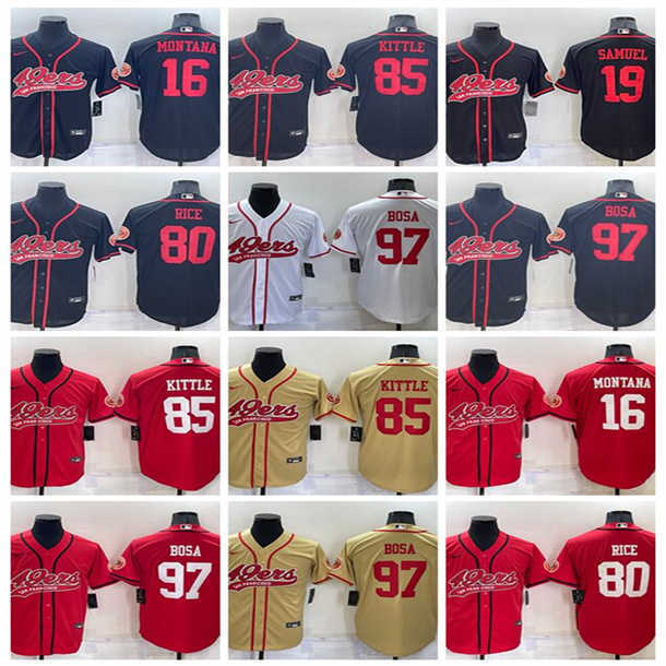 Jersey CUSTOM San Francisco''49ers''Men Nick Bosa George Kittle Deebo Samuel black red white Cool Base Stitched Baseball Football''nfl, Shown
Jersey CUSTOM San Francisco''49ers''Men Nick Bosa George Kittle Deebo Samuel black red white Cool Base Stitched Baseball Football''nfl, Shown