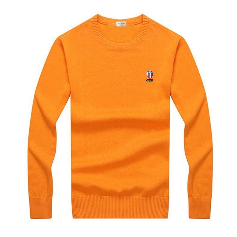 Men's Sweaters Men Spring Sweater Pullover Solid Casual PATCH Embroidery Slim Fit 100Cotton ONeck Long Sleeve Jumper Sweaters Tops P8507 220826 2