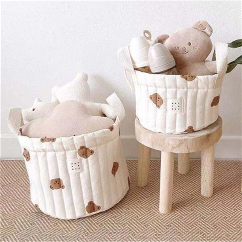 Diaper Bags Baby Cute Bear Embroidery Fashion Cart Storage Cotton Mommy 220826