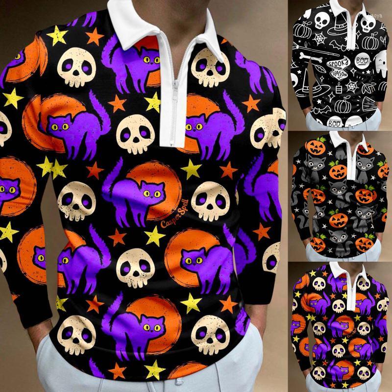 Men's Polos Mock Neck Black Top Men Male Casual Halloween Print Zipper Turn Down Collar Blouse Long Sleeve Tops Shirt Men's Shirts
Men's Polos Mock Neck Black Top Men Male Casual Halloween Print Zipper Turn Down Collar Blouse Long Sleeve Tops Shirt Men's Shirts