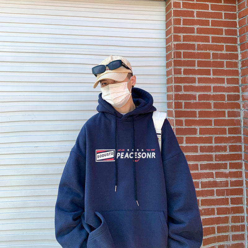 Men's Hoodies Sweatshirts Fashion letter printed hoodie male Korean loose casual hip-hop sweatshirt element top coat vintage hoodie men streetwea