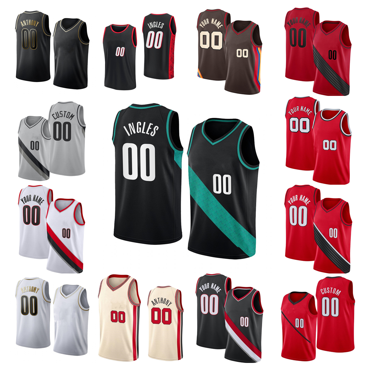 Custom Printed 2023 Trail''Blazers''New Basketball Jerseys Lillard Grant Jerami Hart Winslow Johnson Little Louzada Hughes Sharpe Walker
