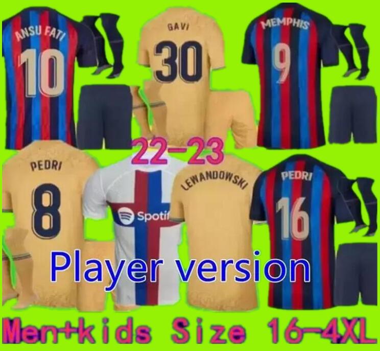 22 23 barcelona soccer jersey ADAMA GAVI camiseta de futbol FERRAN 2021 2022 2023 FC ANSU FATI MEMPHIS LEWANDOWSKI PEDRI DEST football shirt men kit kids equipments
22 23 barcelona soccer jersey ADAMA GAVI camiseta de futbol FERRAN 2021 2022 2023 FC ANSU FATI MEMPHIS LEWANDOWSKI PEDRI DEST football shirt men kit kids equipments