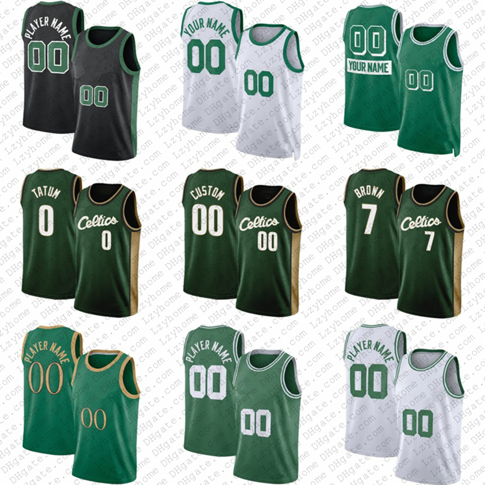 Jayson 0 Tatum Custom Jaylen 7 Brown Basketball Jerseys Marcus Bostons Smart Malcolm Brogdon Celtices Robert Grant Williams III 2022 2023 Ci