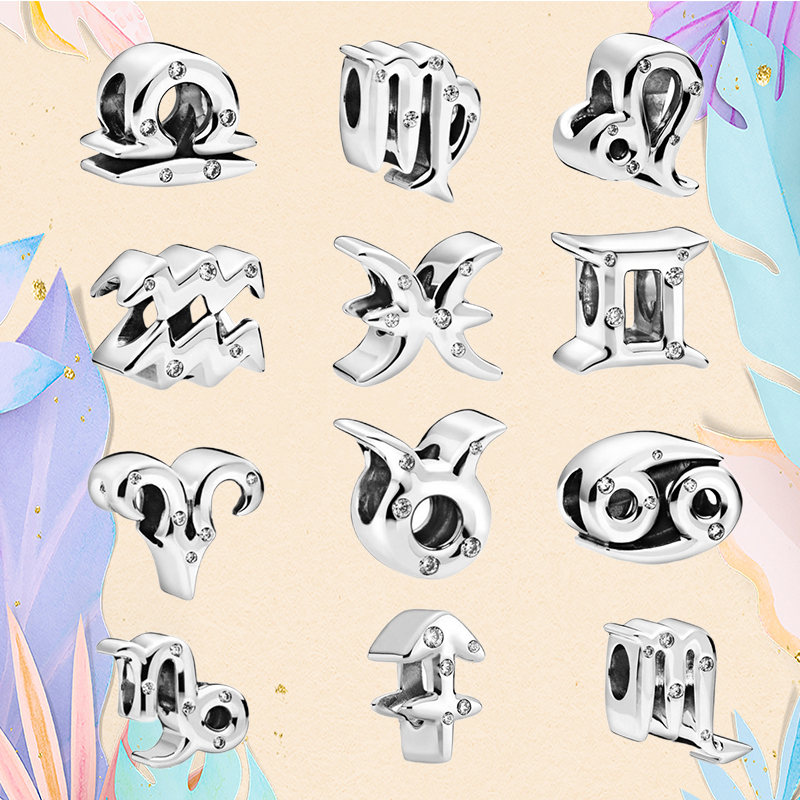925 Silver bead fit Charms Pandora Charm Bracelet 12 Style Constellation Charm Scorpio Cancer Virgo charmes ciondoli DIY Fine Beads Jewelry
925 Silver bead fit Charms Pandora Charm Bracelet 12 Style Constellation Charm Scorpio Cancer Virgo charmes ciondoli DIY Fine Beads Jewelry