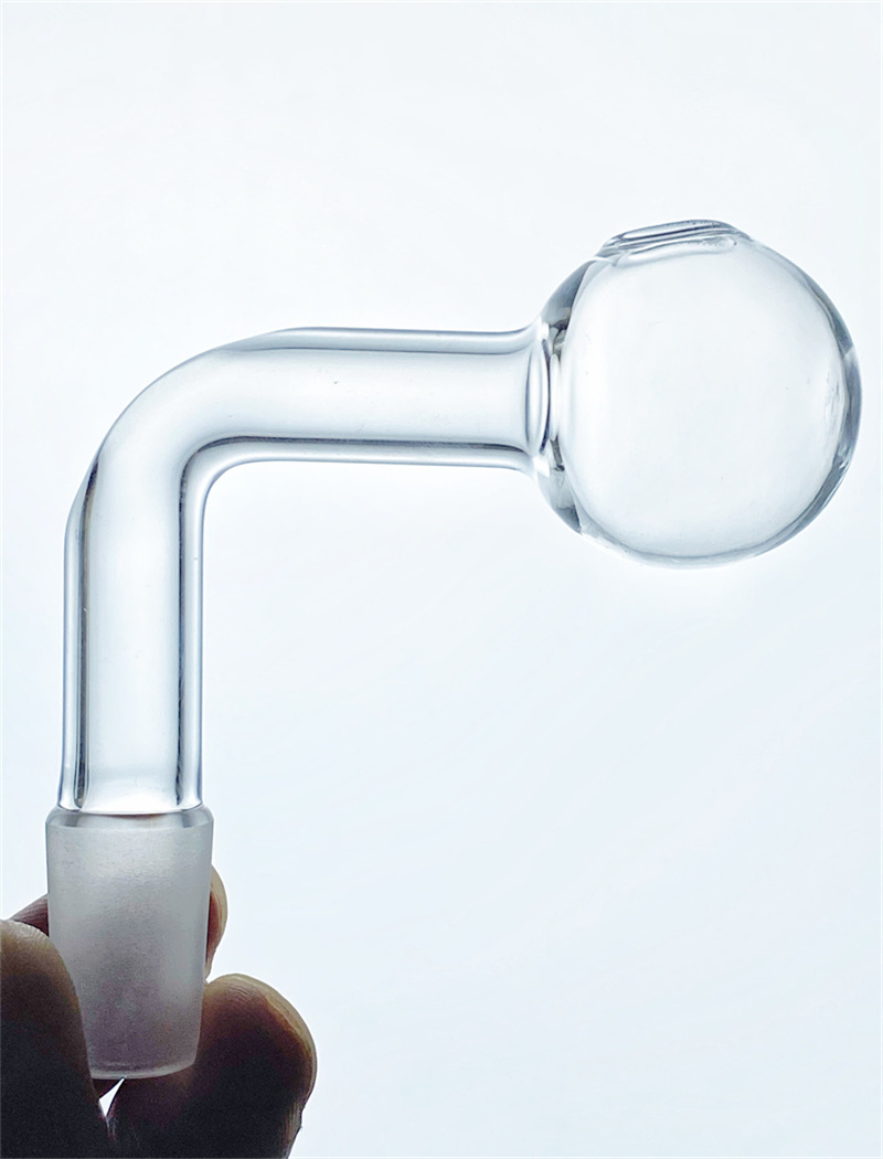 90 degree 14mm hookah Clear Thick Oil Burner Pipe Male Connector For Water Pipe Bong Dab Rig Bowl