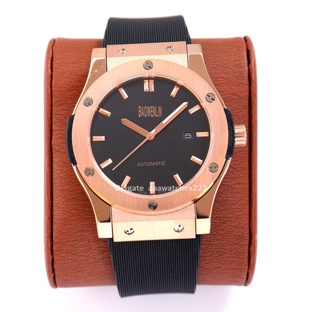 Mens Fashion Classic Watch Automatic Mechanical Designer Watchs for Men Luxury Rubber Style Stainless steel Folding Buckle Leather Strap Movement wristwatches, Carton
Mens Fashion Classic Watch Automatic Mechanical Designer Watchs for Men Luxury Rubber Style Stainless steel Folding Buckle Leather Strap Movement wristwatches, Carton