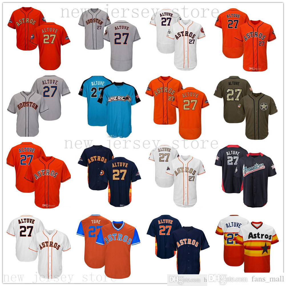 2019th Men Women Youth kids Baseball Jose 27 Altuve Jerseys White Gray Grey Blue Orange Gold Green Salute to Service Players Weekend All-Star Jersey
2019th Men Women Youth kids Baseball Jose 27 Altuve Jerseys White Gray Grey Blue Orange Gold Green Salute to Service Players Weekend All-Star Jersey