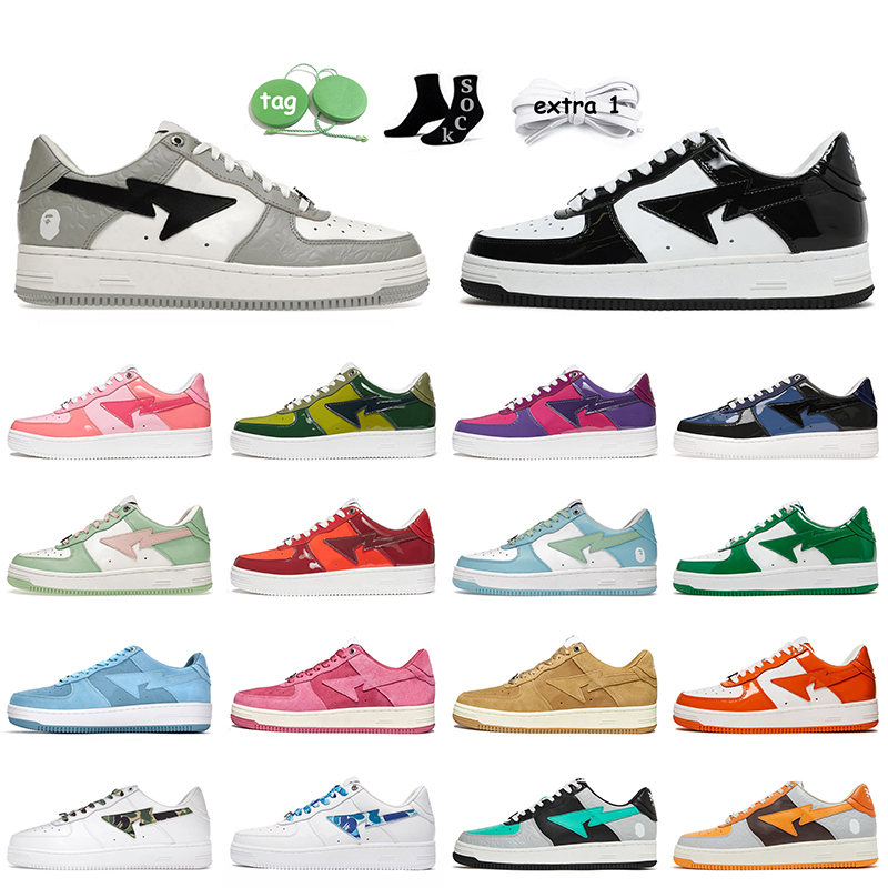 Top Quality Patent Leather Bapesta Shoes Women Mens Bapestas SK8 Sta Grey White Black Color Camo Combo Pink Orange Green Suede Designer Platform Sneakers Trainers, #7 36-45
Top Quality Patent Leather Bapesta Shoes Women Mens Bapestas SK8 Sta Grey White Black Color Camo Combo Pink Orange Green Suede Designer Platform Sneakers Trainers, #7 36-45