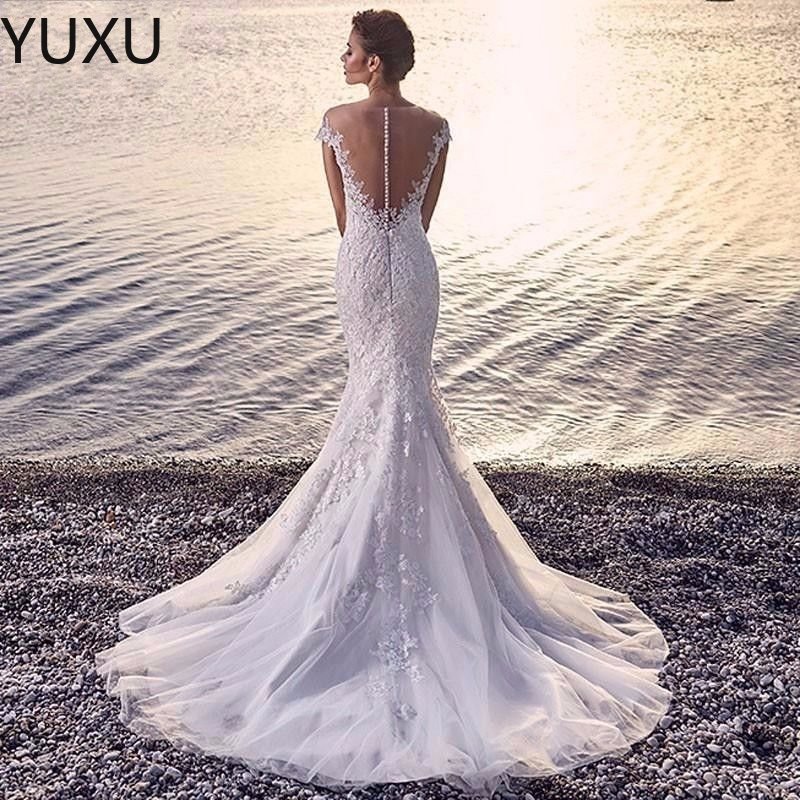 2022 Mermaid Wedding Dress Long Trumpet Bridal Gowns Sexy Lace Beaded Mermaid Wed Dress, White
2022 Mermaid Wedding Dress Long Trumpet Bridal Gowns Sexy Lace Beaded Mermaid Wed Dress, White