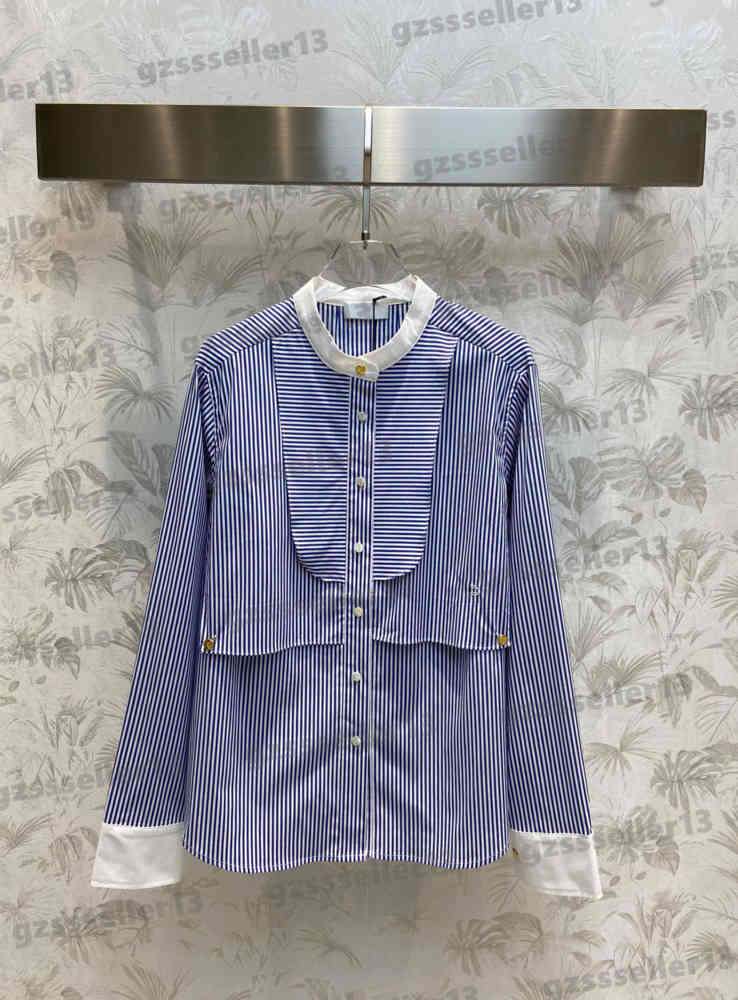 Womens Designer Blouses Shirts Tops CE Stripe Embroidered Shirt Fashion Brand Ruffle Collar Paneled Thin Bottoming Long-sleeve Blouse 0912
Womens Designer Blouses Shirts Tops CE Stripe Embroidered Shirt Fashion Brand Ruffle Collar Paneled Thin Bottoming Long-sleeve Blouse 0912