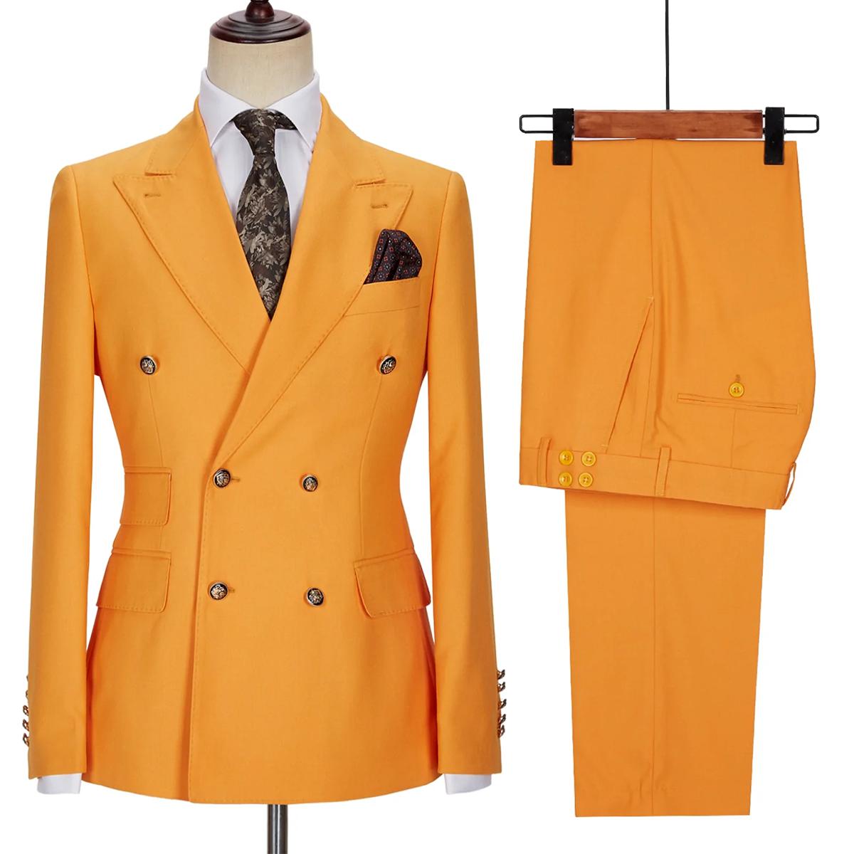 Two Piece Business Plus Size Tuxedos Mens Pants Suits Double Brested Groom Wedding Prom Party Blazer Overcoat