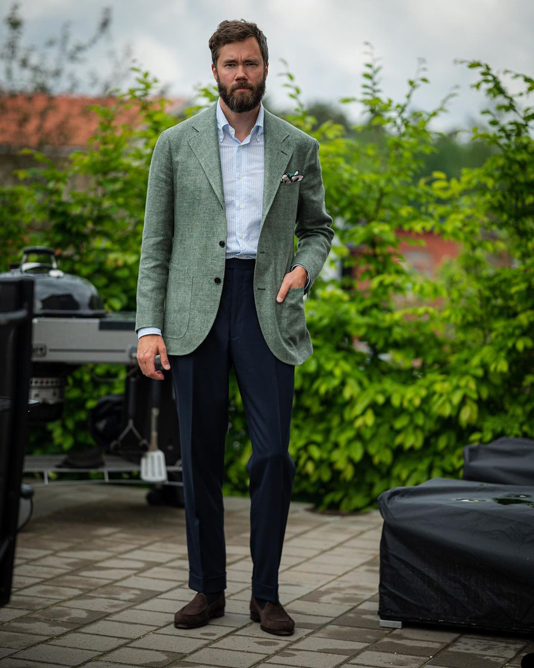 Green Warm Men Long Coat Tuxedos Groom Thick Wool Party Prom Jacket Business Wear Outfit One Piecer