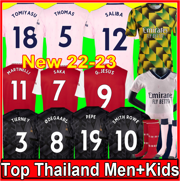 22 23 SALIBA PEPE SAKA soccer jerseys G.JESUS MARTINELLI Fans Player version ODEGAARD THOMAS TIERNEY SMITH ROWE 2022 2023 no more red football shirt Men Kids kit sets, Kids 23 home+socks
22 23 SALIBA PEPE SAKA soccer jerseys G.JESUS MARTINELLI Fans Player version ODEGAARD THOMAS TIERNEY SMITH ROWE 2022 2023 no more red football shirt Men Kids kit sets, Kids 23 home+socks