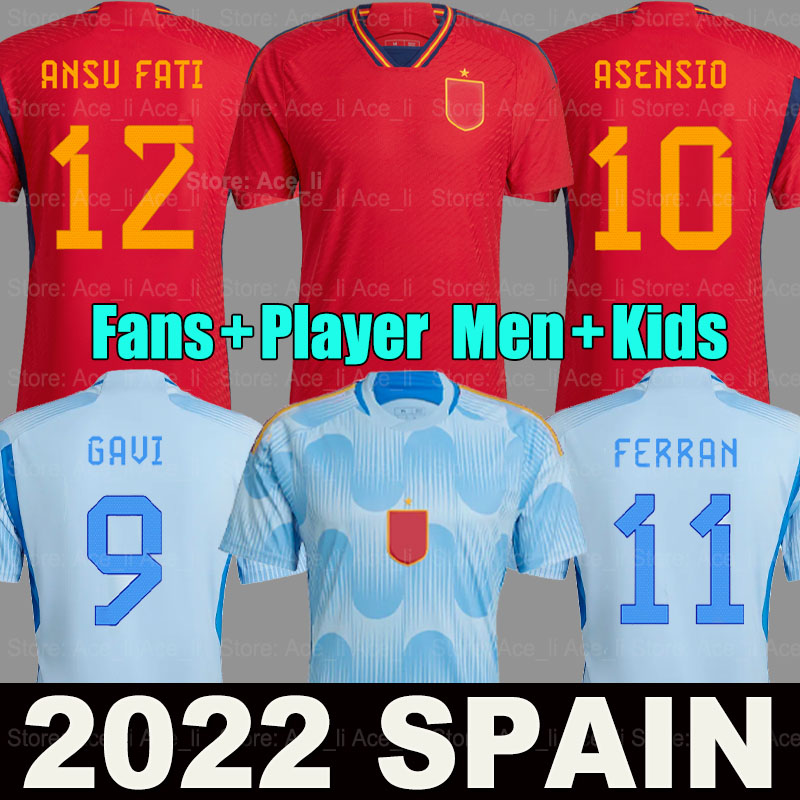 2022 Spain soccer jerseys Espana ANSU FATI ASENSIO MORATA FERRAN KOKE GAVI AZPILICUETA C.SOLER 22 23 WORLD RAMOS CUP fans Player version football shirts men kids kit, 2020 player version home 
2022 Spain soccer jerseys Espana ANSU FATI ASENSIO MORATA FERRAN KOKE GAVI AZPILICUETA C.SOLER 22 23 WORLD RAMOS CUP fans Player version football shirts men kids kit, 2020 player version home
