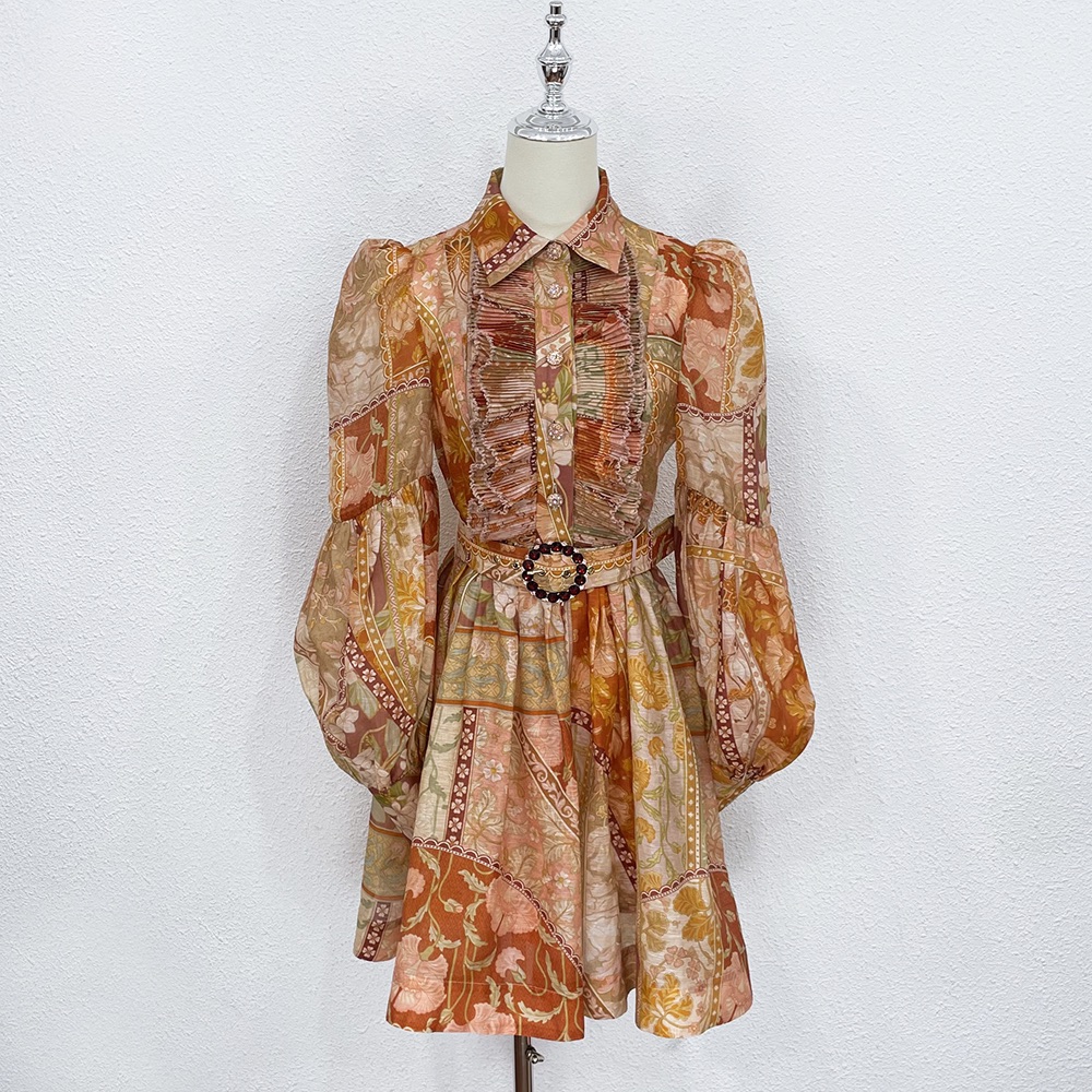 Fashion brand casual dress early Autumn constellation silk linen bubble sleeve short skirt01, Multi
Fashion brand casual dress early Autumn constellation silk linen bubble sleeve short skirt01, Multi