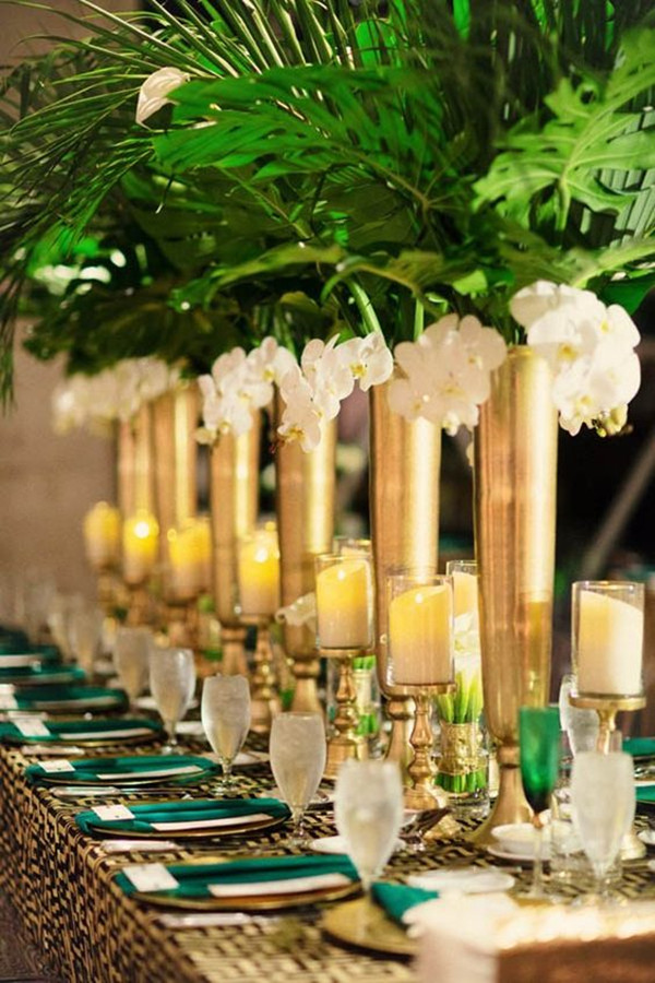 Bar wedding decorations tall centerpiece hydrangea flower vase Candle Holder Vintage Home Decor Candlestick Gold Vase Floral Desk Decoration