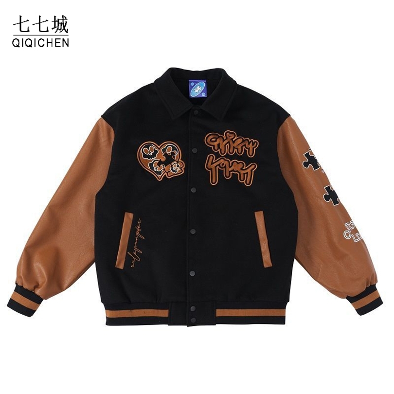 Mens Jackets Baseball Varsity Jackets Men Women Vintage Puzzle Embroidery College Bomber Jacket College Casual Loose Hip Hop Coat Unisex 220829, Brown
Mens Jackets Baseball Varsity Jackets Men Women Vintage Puzzle Embroidery College Bomber Jacket College Casual Loose Hip Hop Coat Unisex 220829, Brown