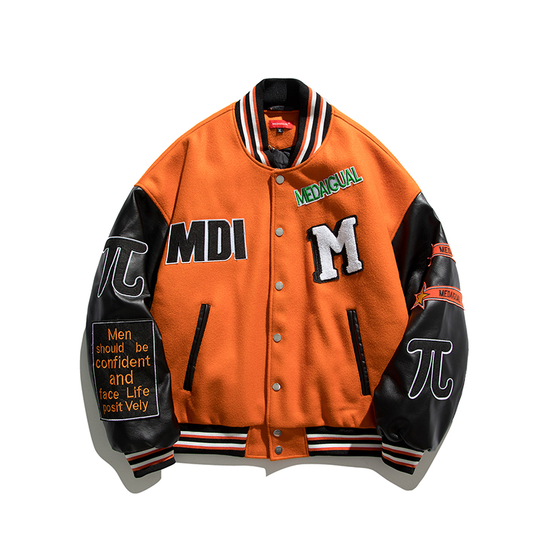 Mens Jackets Arrival Hamburger Thick Winter Warm Patchwork Letterman Embroid Baseball Bomber Jacket Man Unisex Women Varsity Coat Street 220829