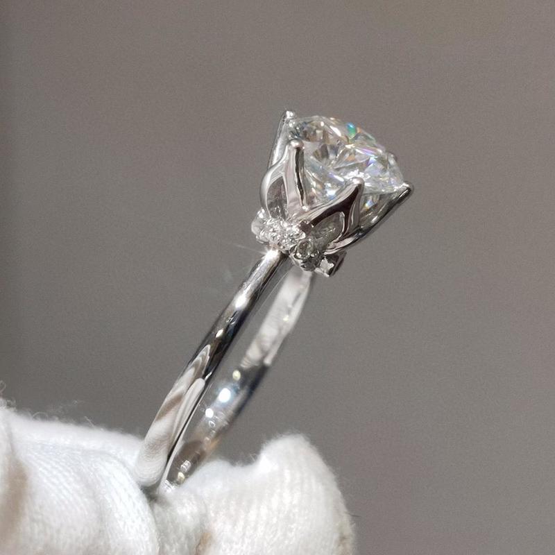 Wedding Rings Pure 18K White Gold ring 1ct 2ct 3ct Crown ruby jewelry Party Anniversary 220829