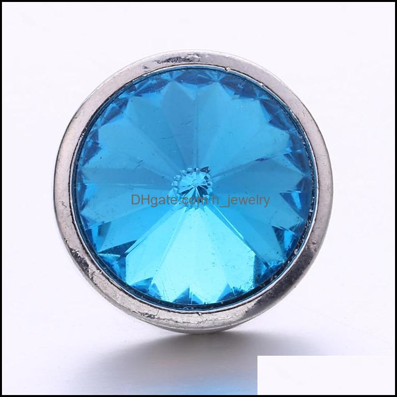 Charms Colorf Acrylic Sier Color Snap Button Charms Women Jewelry Findings Bright Rhinestone 18Mm Metal Snaps Buttons Di Dhseller2010 Dhlbv