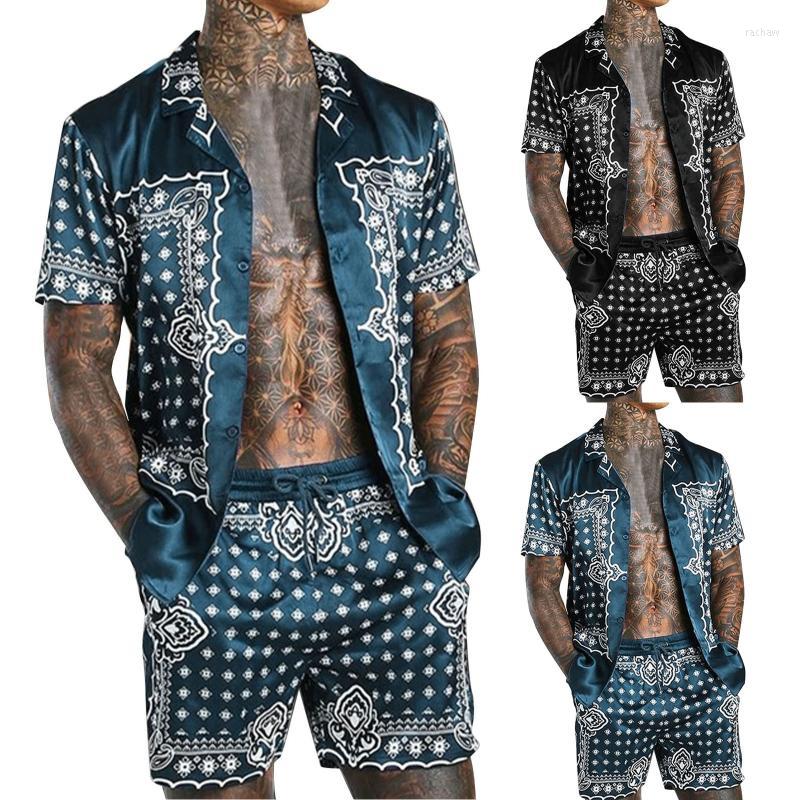 Men's Tracksuits Mens Set Short Sleeve Hawaiian Shirt And Shorts Summer Casual Floral Beach Two Piece Suit 2022 Fashion Men Sets S-5xl