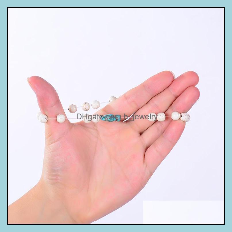 Charm Bracelets Sea Turtle Beads Strand Bracelets For Women Men Classic Lava Stone Tiger Eye Turquoise Elastic Friendshi Dhseller2010 Dhkx8