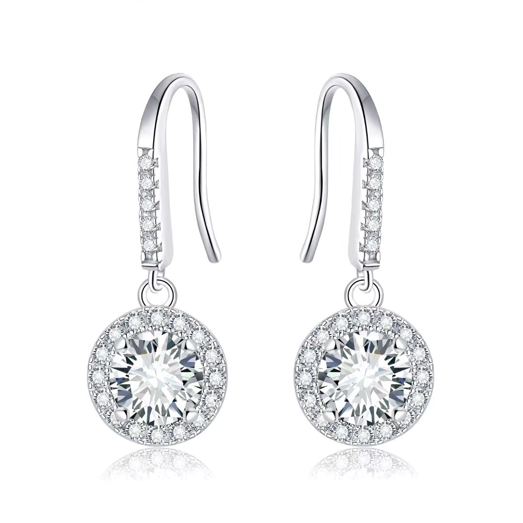 Fashion Wholesale Trendy Charm Earrings 925 Sterling Silver DEF Color Cut Moissanite Earring for Women
Fashion Wholesale Trendy Charm Earrings 925 Sterling Silver DEF Color Cut Moissanite Earring for Women