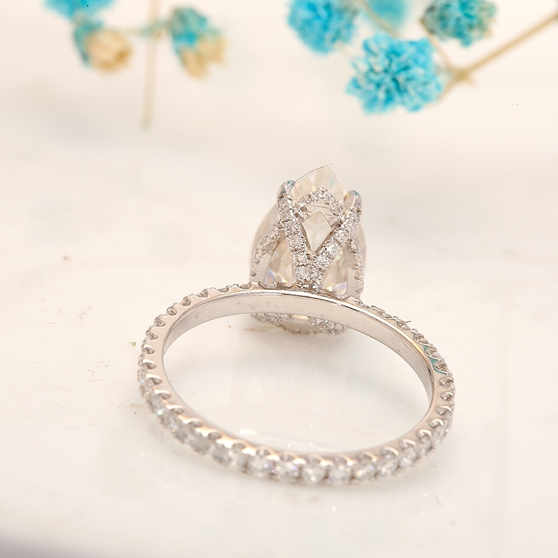 Wedding Rings D Color VVS1 Pear Cut Moissnite Engagement Ring 25carat Wedding Ring Solid Real 14K White Gold Full 220829