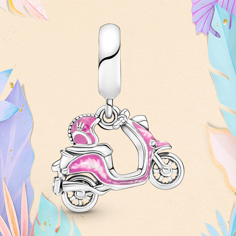 S925 Silver bead fit Charms Charm Bracelet Bicycle Motor Car Charm Stroller Airplane charmes ciondoli DIY Fine Beads Jewelry