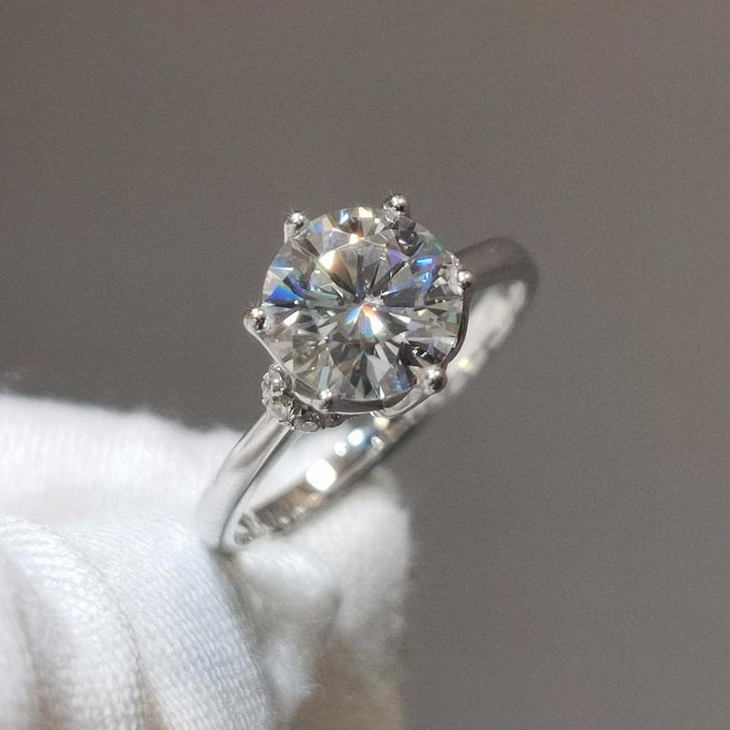 Wedding Rings Pure 18K White Gold ring 1ct 2ct 3ct Crown ruby jewelry Party Anniversary 220829