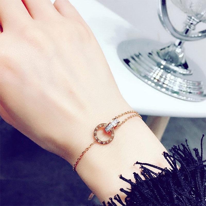 Bangle Luxury Jewelry Rose Gold Color Stainless Steel Roman Numerals Bracelets Bangles Female Charm Bracelet For Women
Bangle Luxury Jewelry Rose Gold Color Stainless Steel Roman Numerals Bracelets Bangles Female Charm Bracelet For Women