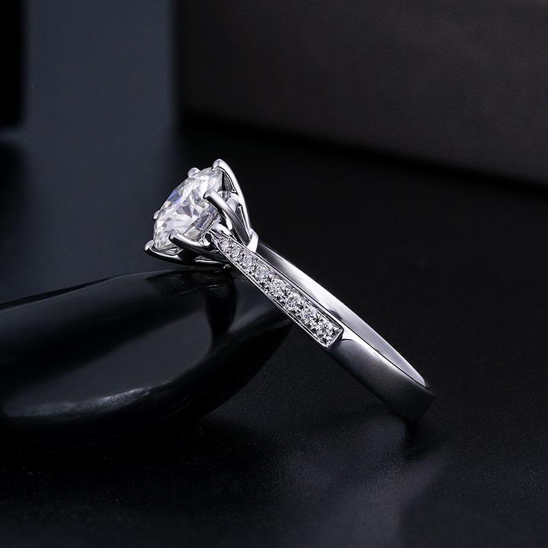 Wedding Rings 9k White Gold 1ct 2ct 3ct Single Row Diamond Round Brilliant Cut Engagement Anniversary 220829