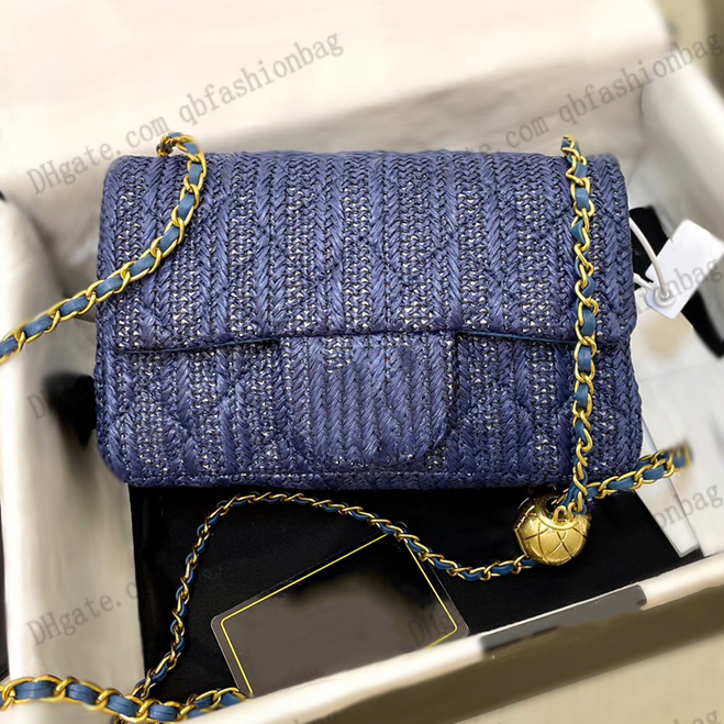 Womens French Classic Gold Ball Woven Flap Bag Mini Square Quilted Hardware Chain Shoulder Crossbody Sacoche Designer Luxury Multi Pocket Handbags 20x13cm, Box
Womens French Classic Gold Ball Woven Flap Bag Mini Square Quilted Hardware Chain Shoulder Crossbody Sacoche Designer Luxury Multi Pocket Handbags 20x13cm, Box