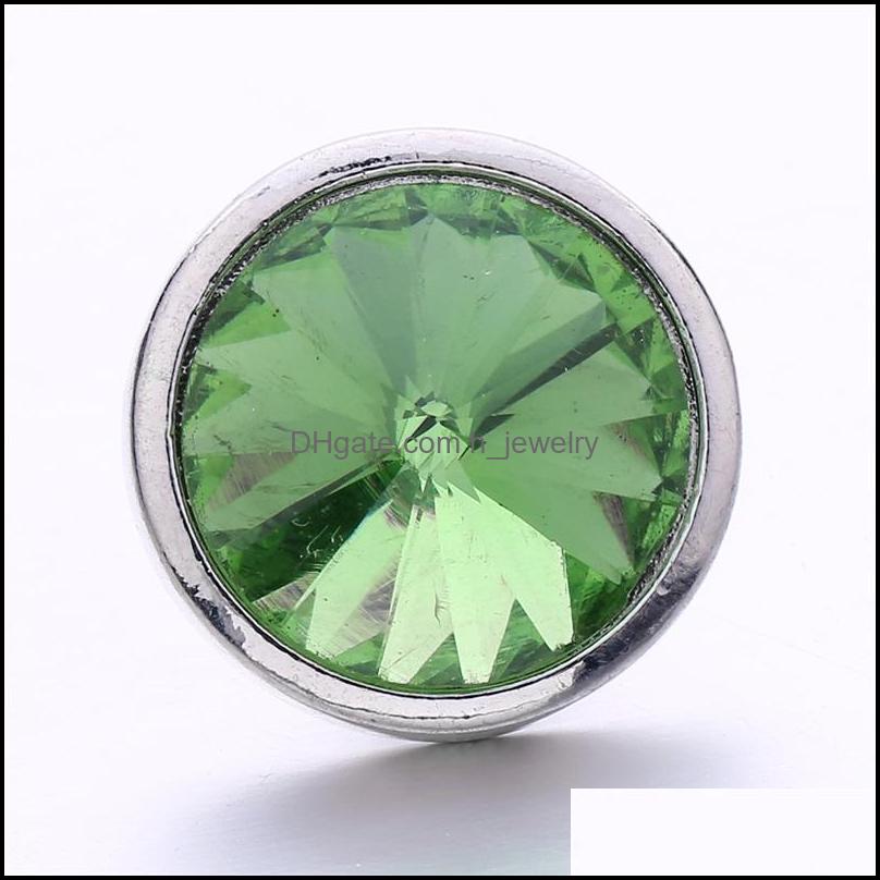 Charms Colorf Acrylic Sier Color Snap Button Charms Women Jewelry Findings Bright Rhinestone 18Mm Metal Snaps Buttons Di Dhseller2010 Dhlbv