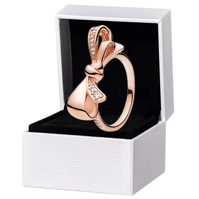 Rose gold Sparkling Bow RING Womens 925 Sterling Silver Wedding Jewelry For pandora CZ diamond girlfriend Gift Rings with Original Box
Rose gold Sparkling Bow RING Womens 925 Sterling Silver Wedding Jewelry For pandora CZ diamond girlfriend Gift Rings with Original Box