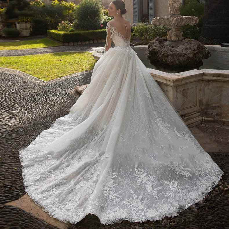 Mermaid Wedding Dress With Detachable Skirt Arabic Trumpet Bridal Gowns Bohemian Robe De 403