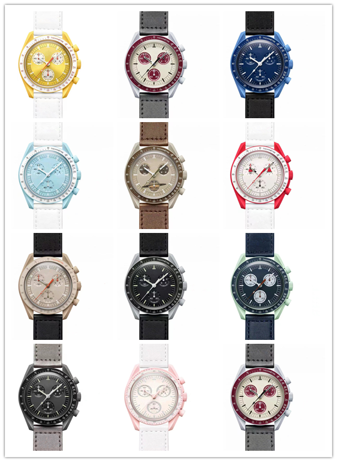 Bioceramic Mens Full Function Chronograph Watches Mission To Mercury 42mm Nylon Earth Moon Space Watch Sports Quartz Wristwatches
