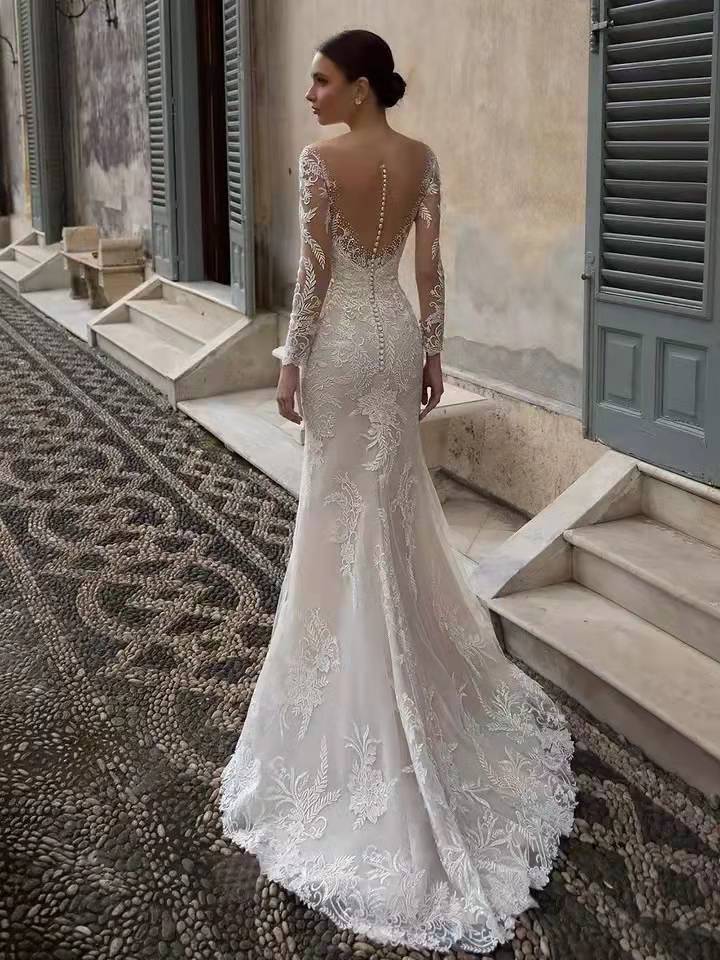 Mermaid Wedding Dress With Detachable Skirt Arabic Trumpet Bridal Gowns Bohemian Robe De 403