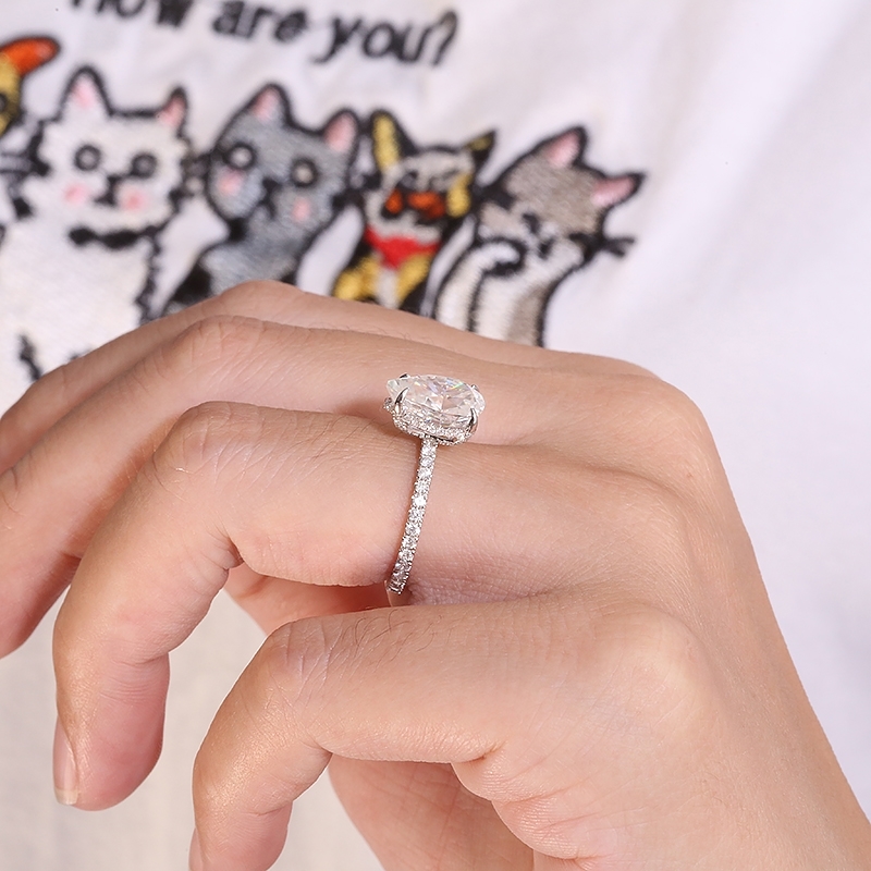 Wedding Rings D Color VVS1 Pear Cut Moissnite Engagement Ring 25carat Wedding Ring Solid Real 14K White Gold Full 220829