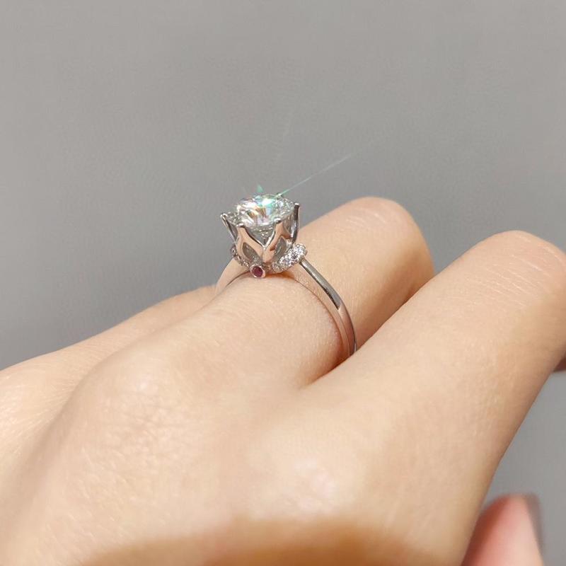 Wedding Rings Pure 18K White Gold ring 1ct 2ct 3ct Crown ruby jewelry Party Anniversary 220829