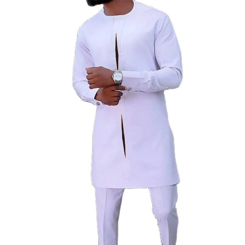 Men's Tracksuits African Men Dashiki Long Sleeve Shirt Trouser Set Mens 2 Pieces Outfit Suit Traditional Male Clothes T shirt Pant Suits 220829