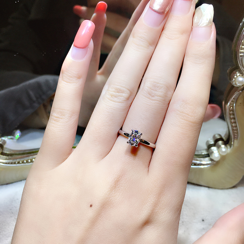Wedding Rings 925 Silver Ring excellent Oval cut GH Color ring Anniversary gift Engagement 220829