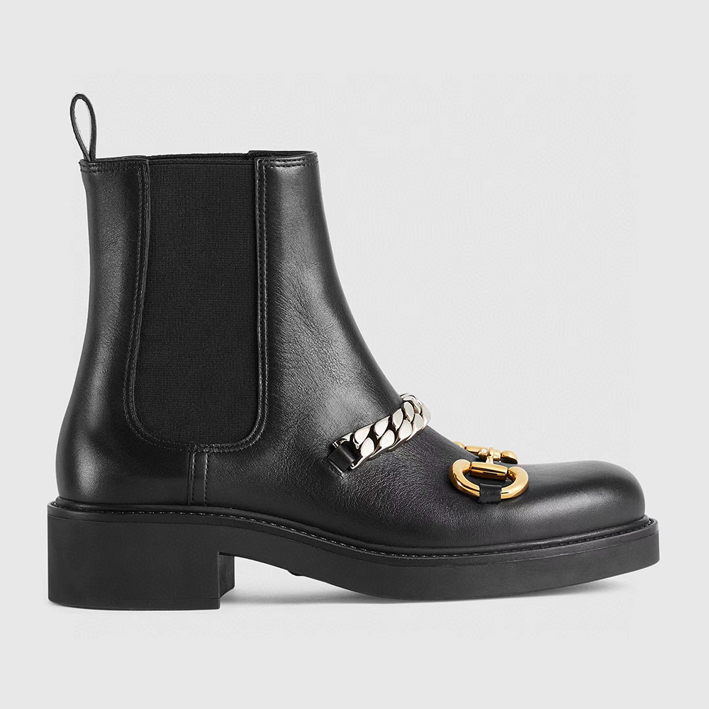 smooth Leather Ankle Chelsea Boots Black Round toe Metal chain decoration shoes low heel chunky platform boots slip-on flats boot luxury designers for women shoe, Black 1
smooth Leather Ankle Chelsea Boots Black Round toe Metal chain decoration shoes low heel chunky platform boots slip-on flats boot luxury designers for women shoe, Black 1