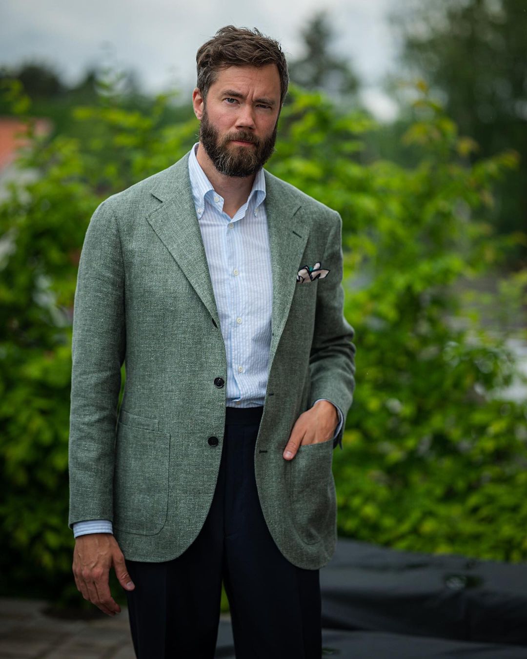 Green Warm Men Long Coat Tuxedos Groom Thick Wool Party Prom Jacket Business Wear Outfit One Piecer