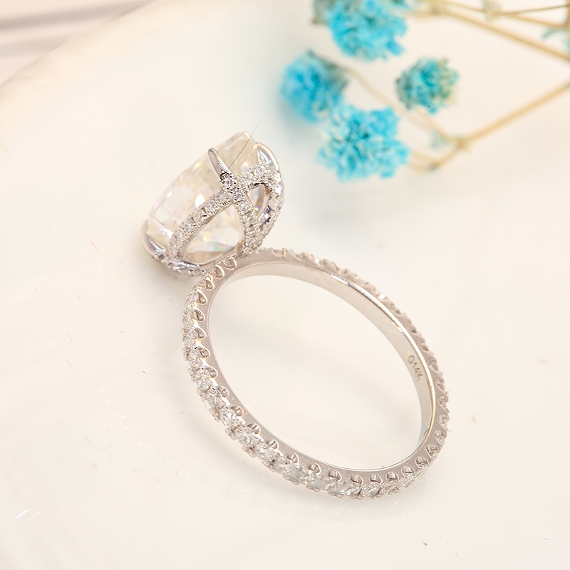 Wedding Rings D Color VVS1 Pear Cut Moissnite Engagement Ring 25carat Wedding Ring Solid Real 14K White Gold Full 220829